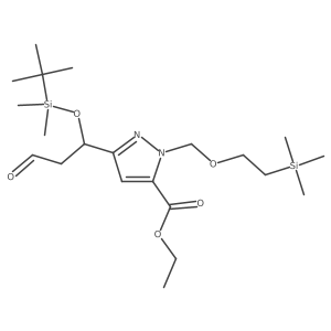 Ethyl 3-(1-((tert-butyldimethylsilyl)oxy)-3-oxopropyl)-1-((2-(trimethylsilyl)ethoxy)methyl)-1H-pyrazole-5-carboxylate结构式