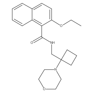 2-ethoxy-N-{[1-(morpholin-4-yl)cyclobutyl]methyl}naphthalene-1-carboxamide结构式