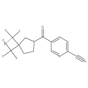 5-[3,3-Bis(trifluoromethyl)pyrrolidine-1-carbonyl]pyridine-2-carbonitrile结构式