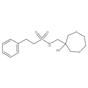 N-[(6-hydroxy-1,4-dithiepan-6-yl)methyl]-2-phenylethane-1-sulfonamide Structure