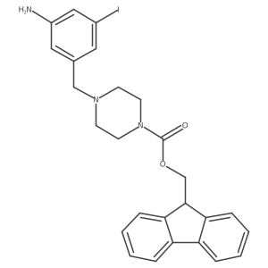 (9H-fluoren-9-yl)methyl 4-[(3-amino-5-iodophenyl)methyl]piperazine-1-carboxylate Structure