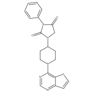 3-Phenyl-1-(1-{thieno[3,2-d]pyrimidin-4-yl}piperidin-4-yl)imidazolidine-2,4-dione Structure