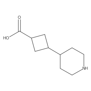 3-(Piperidin-4-yl)cyclobutane-1-carboxylic acid结构式