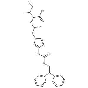 (2S)-2-{2-[4-({[(9H-fluoren-9-yl)methoxy]carbonyl}amino)-1H-pyrazol-1-yl]acetamido}-3-methylpentanoic acid结构式