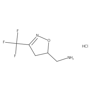 [3-(Trifluoromethyl)-4,5-dihydro-1,2-oxazol-5-yl]methanamine hydrochloride结构式