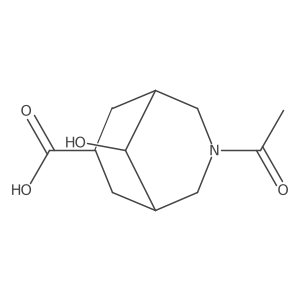 3-Acetyl-9-hydroxy-3-azabicyclo[3.3.1]nonane-7-carboxylic acid结构式