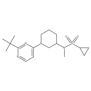 N-[1-(2-tert-butylpyrimidin-4-yl)piperidin-3-yl]-N-methylcyclopropanesulfonamide结构式