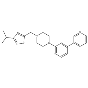 2-(4-{[3-(Propan-2-yl)-1,2,4-oxadiazol-5-yl]methyl}piperazin-1-yl)-4-(pyridin-3-yl)pyrimidine结构式