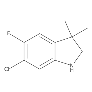 6-Chloro-5-fluoro-2,3-dihydro-3,3-dimethyl-1H-indole结构式