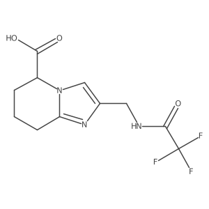 2-[(2,2,2-trifluoroacetamido)methyl]-5H,6H,7H,8H-imidazo[1,2-a]pyridine-5-carboxylic acid结构式