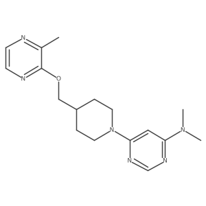 N,N-dimethyl-6-(4-{[(3-methylpyrazin-2-yl)oxy]methyl}piperidin-1-yl)pyrimidin-4-amine结构式