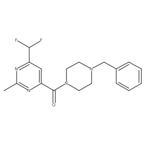 4-(4-Benzylpiperazine-1-carbonyl)-6-(difluoromethyl)-2-methylpyrimidine Structure