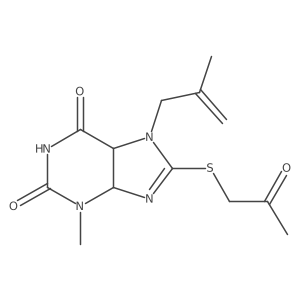 3-Methyl-7-(2-methylprop-2-enyl)-8-(2-oxopropylsulfanyl)-4,5-dihydropurine-2,6-dione Structure