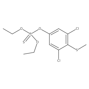 Phosphorothioic acid, O-[3,5-dichloro-4-(methylthio)phenyl] O,O-diethyl ester Structure