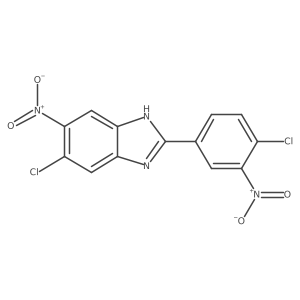 5-Chloro-2-(4-chloro-3-nitrophenyl)-6-nitro-1H-benzimidazole结构式