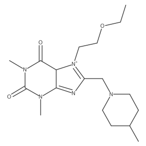 7-(2-ethoxyethyl)-1,3-dimethyl-8-[(4-methylpiperidin-1-yl)methyl]-5H-purin-7-ium-2,6-dione Structure