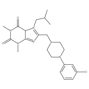 8-[[4-(3-chlorophenyl)piperazin-1-yl]methyl]-1,3-dimethyl-7-(2-methylpropyl)-5H-purin-7-ium-2,6-dione Structure