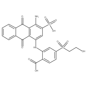 2-[(4-Amino-9,10-dihydro-9,10-dioxo-3-sulfo-1-anthracenyl)amino]-4-[(2-hydroxyethyl)sulfonyl]benzoic acid Structure