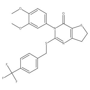 3-(3,4-dimethoxyphenyl)-2-((4-(trifluoromethyl)benzyl)thio)-6,7-dihydrothieno[3,2-d]pyrimidin-4(3H)-one Structure