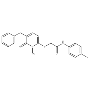 2-[(4-amino-6-benzyl-5-oxo-4,5-dihydro-1,2,4-triazin-3-yl)sulfanyl]-N-(4-methylphenyl)acetamide Structure