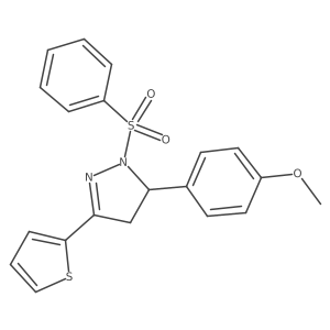 5-(4-methoxyphenyl)-1-(phenylsulfonyl)-3-(thiophen-2-yl)-4,5-dihydro-1H-pyrazole Structure