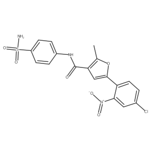 5-(4-chloro-2-nitrophenyl)-2-methyl-N-(4-sulfamoylphenyl)furan-3-carboxamide结构式