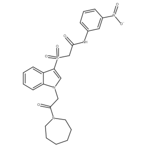 2-((1-(2-(azepan-1-yl)-2-oxoethyl)-1H-indol-3-yl)sulfonyl)-N-(3-nitrophenyl)acetamide Structure
