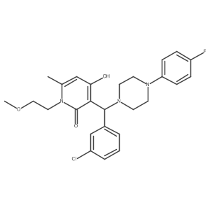 3-((3-chlorophenyl)(4-(4-fluorophenyl)piperazin-1-yl)methyl)-4-hydroxy-1-(2-methoxyethyl)-6-methylpyridin-2(1H)-one Structure