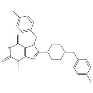 3-Methyl-7-[(4-methylphenyl)methyl]-8-{4-[(4-methylphenyl)methyl]piperazinyl}-1,3,7-trihydropurine-2,6-dione Structure
