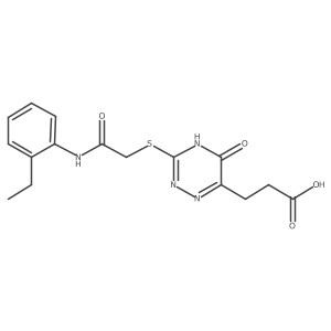 3-(3-((2-((2-Ethylphenyl)amino)-2-oxoethyl)thio)-5-oxo-4,5-dihydro-1,2,4-triazin-6-yl)propanoic acid Structure