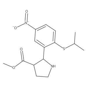 Methyl 2-(2-(isopropylthio)-5-nitrophenyl)pyrrolidine-3-carboxylate结构式