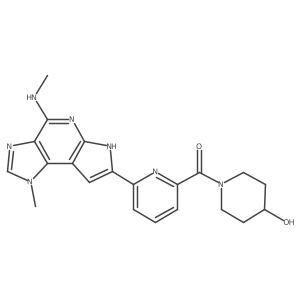 [6-[1,6-Dihydro-1-methyl-4-(methylamino)imidazo[4,5-d]pyrrolo[2,3-b]pyridin-7-yl]-2-pyridinyl](4-hydroxy-1-piperidinyl)methanone结构式