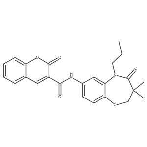 N-(3,3-dimethyl-4-oxo-5-propyl-2,3,4,5-tetrahydrobenzo[b][1,4]oxazepin-7-yl)-2-oxo-2H-chromene-3-carboxamide结构式