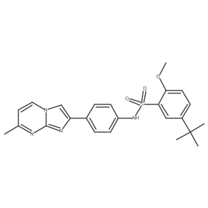 5-(tert-butyl)-2-methoxy-N-(4-(7-methylimidazo[1,2-a]pyrimidin-2-yl)phenyl)benzenesulfonamide结构式