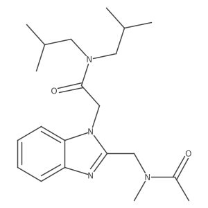 2-(2-{[acetyl(methyl)amino]methyl}-1H-benzimidazol-1-yl)-N,N-bis(2-methylpropyl)acetamide Structure