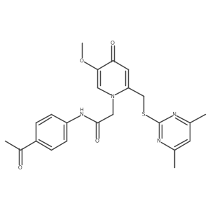 N-(4-acetylphenyl)-2-(2-(((4,6-dimethylpyrimidin-2-yl)thio)methyl)-5-methoxy-4-oxopyridin-1(4H)-yl)acetamide Structure