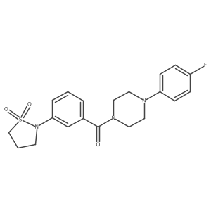 1-[3-(1,1-Dioxidoisothiazolidin-2-yl)benzoyl]-4-(4-fluorophenyl)piperazine Structure