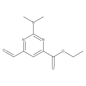 Ethyl 2-(dimethylamino)-6-formylpyrimidine-4-carboxylate结构式