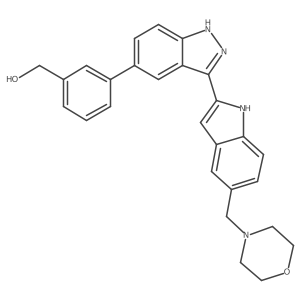 3-[3-[5-(4-Morpholinylmethyl)-1H-indol-2-yl]-1H-indazol-5-yl]benzenemethanol Structure