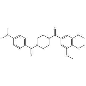 (4-(Dimethylamino)phenyl)(4-(3,4,5-trimethoxyphenylcarbonothioyl)piperazin-1-yl)methanethione结构式