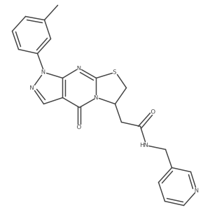 2-[6-(3-methylphenyl)-2-oxo-10-thia-1,5,6,8-tetraazatricyclo[7.3.0.0^{3,7}]dodeca-3(7),4,8-trien-12-yl]-N-[(pyridin-3-yl)methyl]acetamide结构式