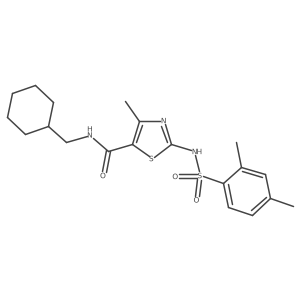 5-Thiazolecarboxamide, N-(cyclohexylmethyl)-2-[[(2,4-dimethylphenyl)sulfonyl]amino]-4-methyl- Structure