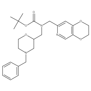 1,1-Dimethylethyl (2,3-dihydro[1,4]dioxino[2,3-c]pyridin-7-ylmethyl){[4-(phenylmethyl)-2-morpholinyl]methyl}carbamate Structure