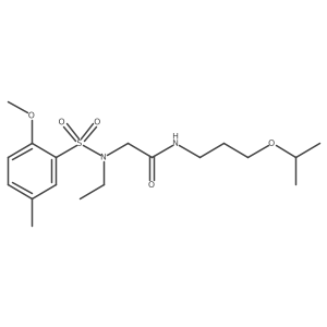 2-[Ethyl[(2-methoxy-5-methylphenyl)sulfonyl]amino]-N-[3-(1-methylethoxy)propyl]acetamide结构式