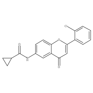 N-(2-(2-chlorophenyl)-4-oxo-4H-chromen-6-yl)cyclopropanecarboxamide结构式