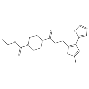 Ethyl 4-{3-[2-methyl-4-(thiophen-2-yl)-1,3-thiazol-5-yl]propanoyl}piperazine-1-carboxylate Structure