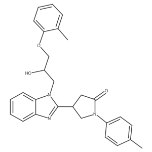 4-{1-[2-hydroxy-3-(2-methylphenoxy)propyl]-1H-1,3-benzodiazol-2-yl}-1-(4-methylphenyl)pyrrolidin-2-one结构式