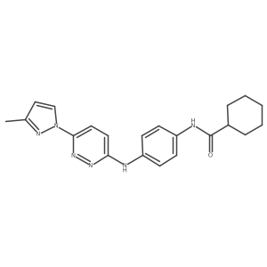 N-(4-((6-(3-methyl-1H-pyrazol-1-yl)pyridazin-3-yl)amino)phenyl)cyclohexanecarboxamide结构式