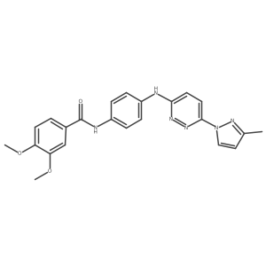 3,4-dimethoxy-N-(4-{[6-(3-methyl-1H-pyrazol-1-yl)pyridazin-3-yl]amino}phenyl)benzamide结构式