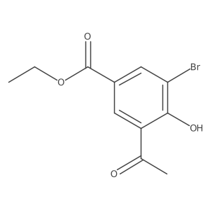 Ethyl 3-acetyl-5-bromo-4-hydroxybenzoate结构式